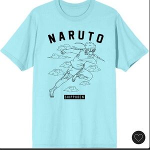 NWT Mens Naruto Shippuden Anime Cartoon Varsity
Clouds Blue Tee (XL)